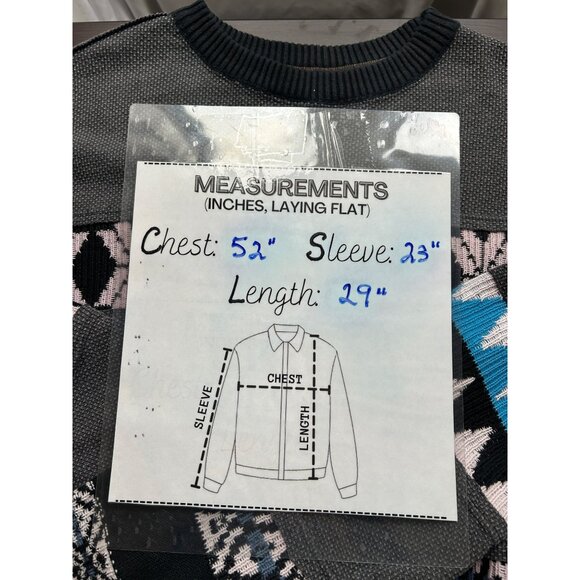 We The Free (Free People) Fair Isle Knit Sweater XS Gray Multicolor Oversized - Picture 5 of 7